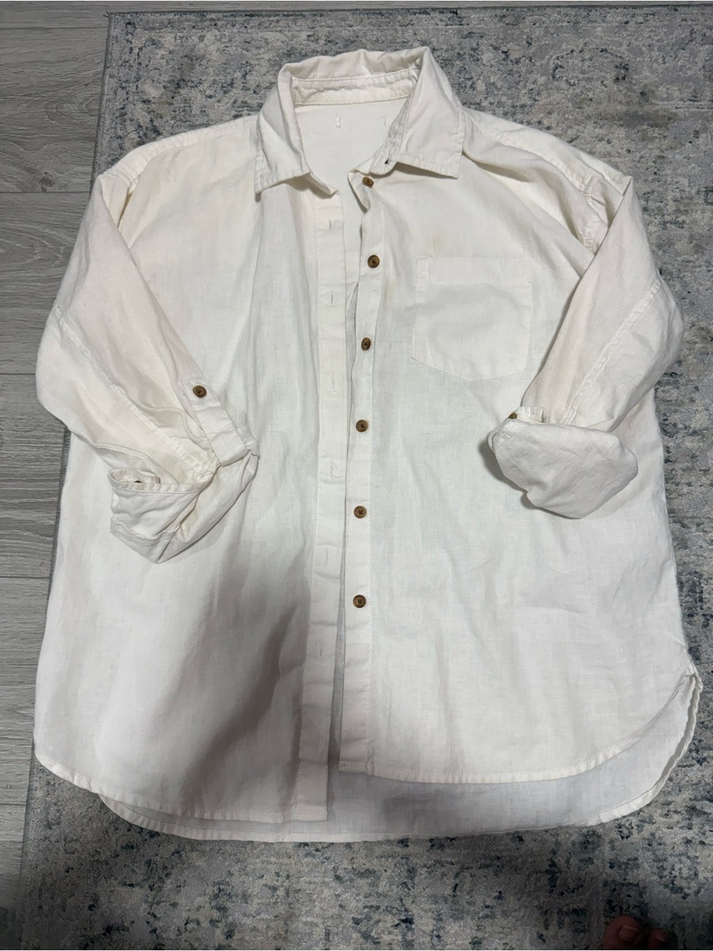 Summer Classic White Button-Front Linen Shirt